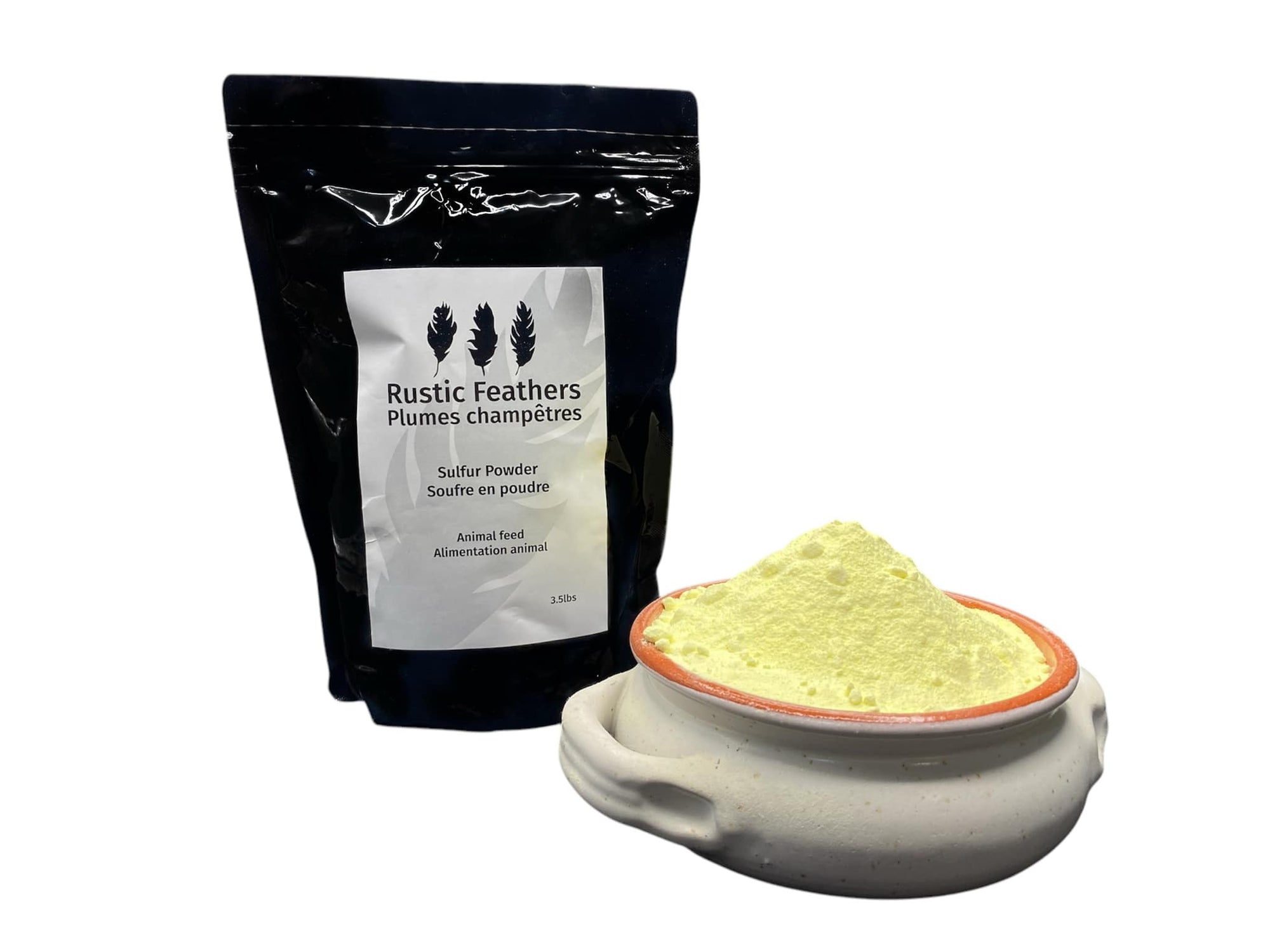 Soufre en poudre soin poules plumes champetres sulfur powder rustic feather