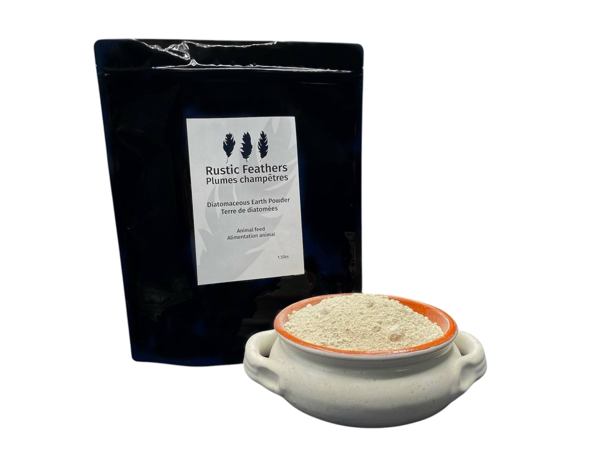 Terre de diatomee nourriture poules diatomaceous earth powder rustic feathers