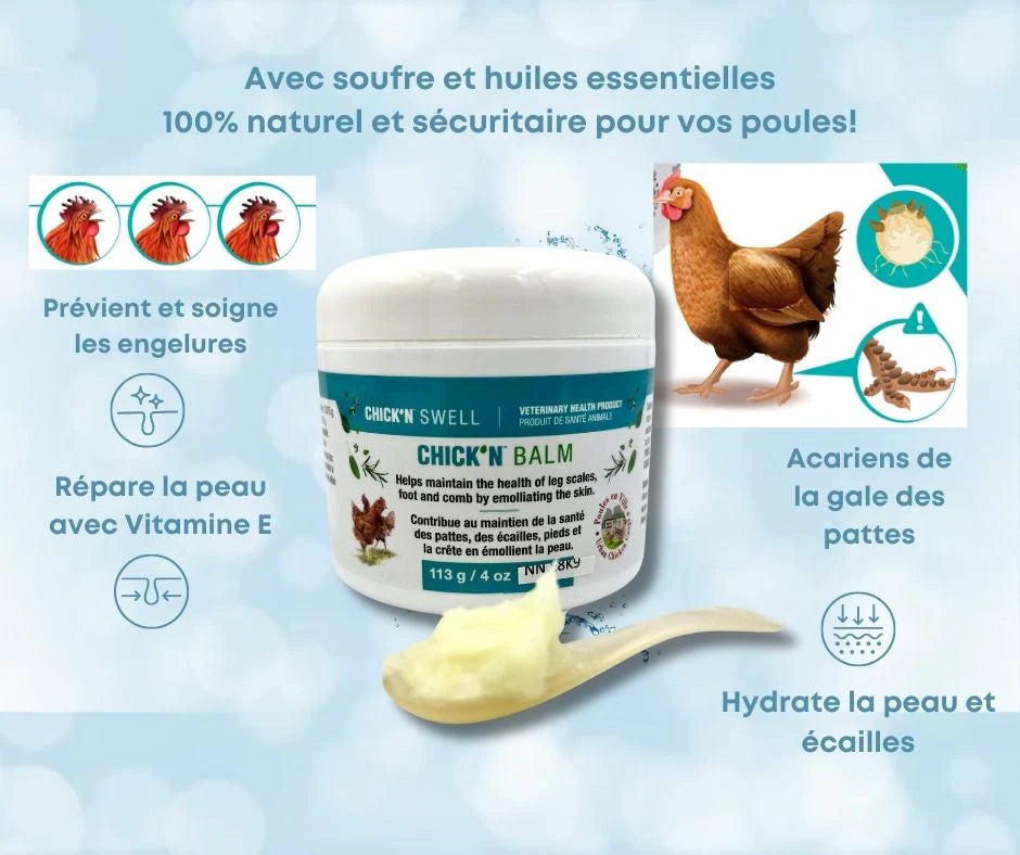 bienfaits chick n balm soin poules chick n swell