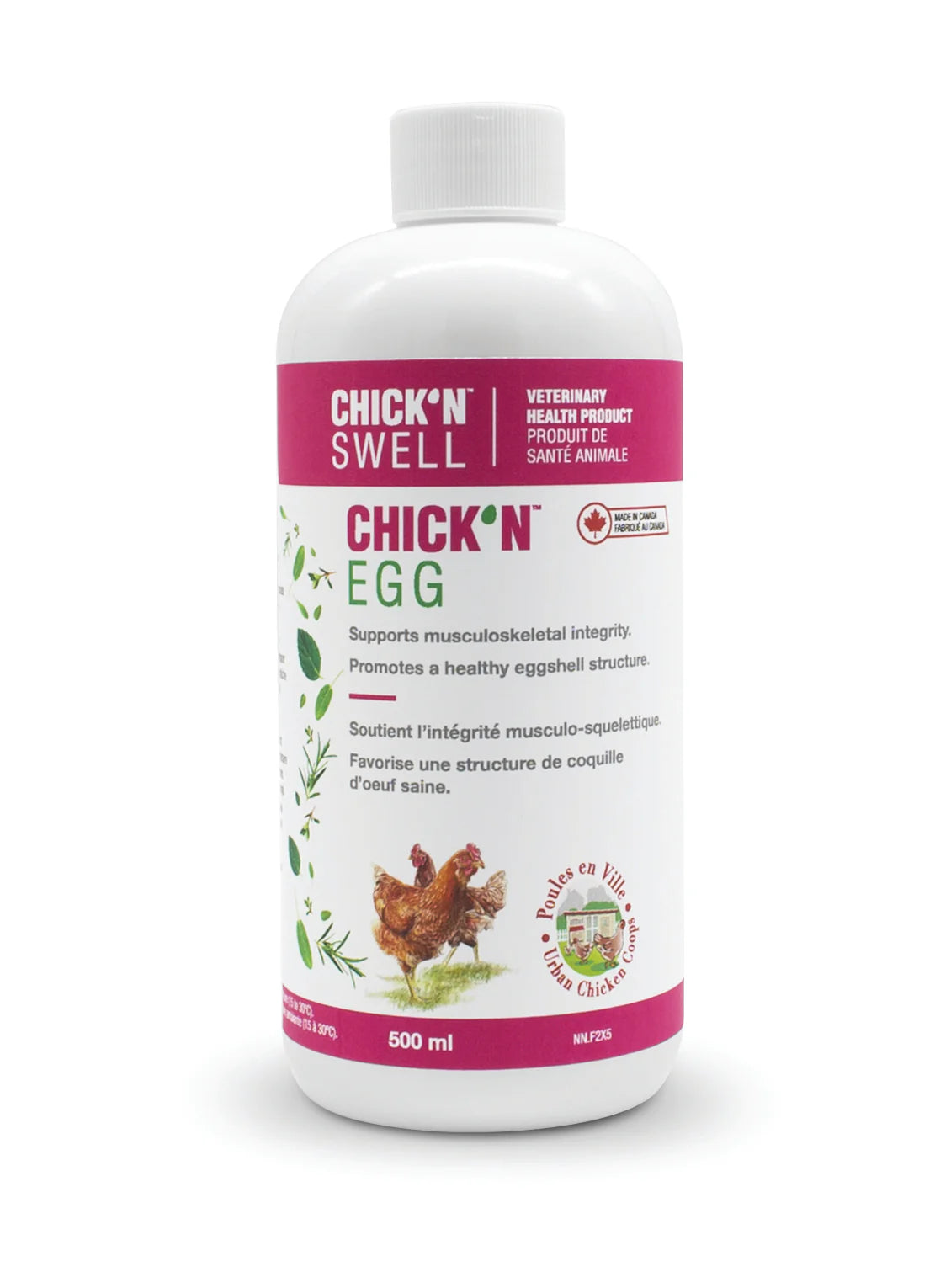 bouteille 500ml chick n calcium supplement poules chich n swell