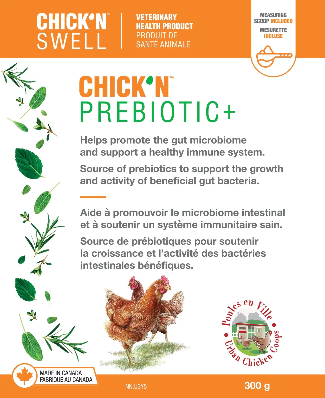 etiquette chickn prebiotic+ chickn swell supplements poules
